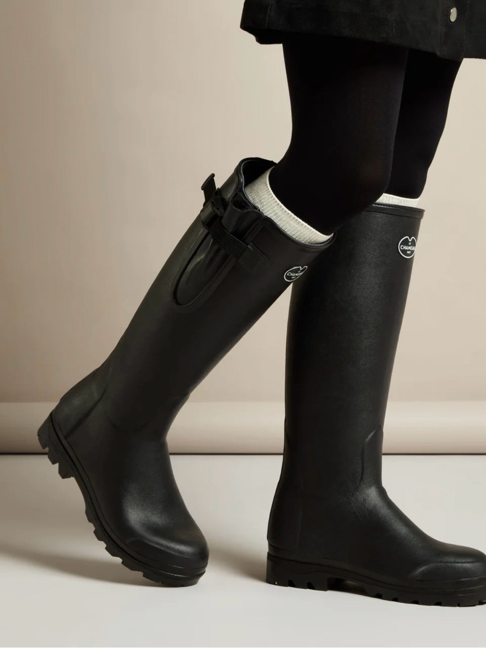 Le Chameau Vierzon Women's Tall Black Rain Boots - Classic Waterproof Design